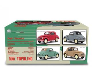 Fiat 500C Topolino 1949 Beige Laudoracing 1:18 Resinemodell (Türen, Motorhaube... nicht zu öffnen!)